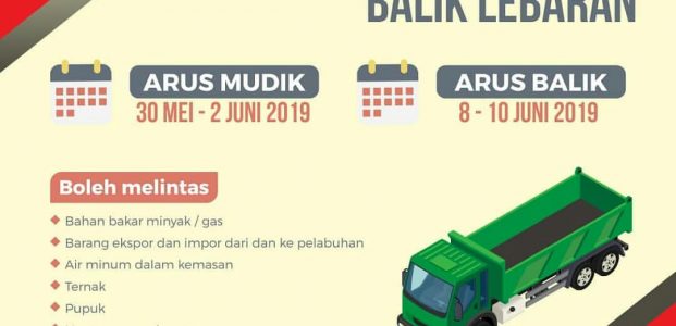 Pembatasan Truk Saat Arus Mudik & Balik Lebaran 2019